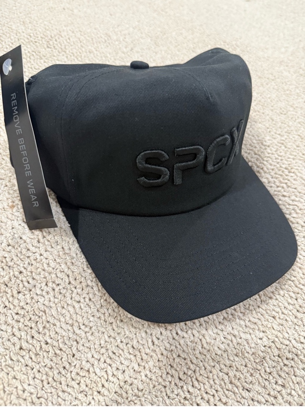 SPCX Men's Black Embroidered Baseball Cap